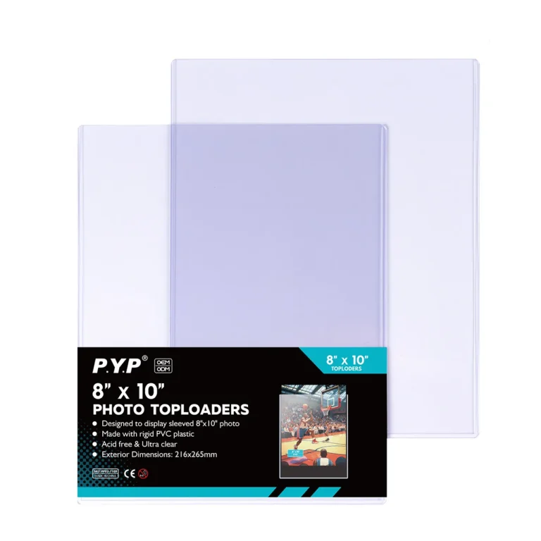 Factory wholesale clear hard 8x10 picture toploader sleeves, rigid PVC protector for signed sports photographs and collectible photo storage