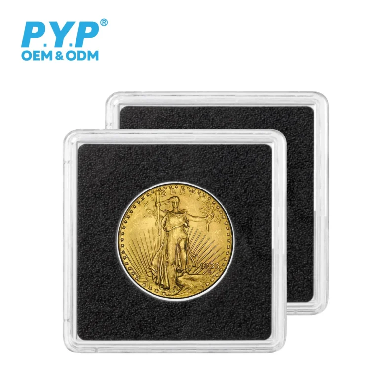 Multi‑gasket square coin protective case, 2‑inch transparent coin capsule for antique, gold and silver numismatic collectible coin preservation