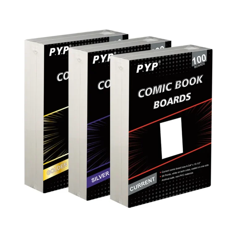 Three sealed retail boxes of comic book backing boards for bulk wholesale distribution