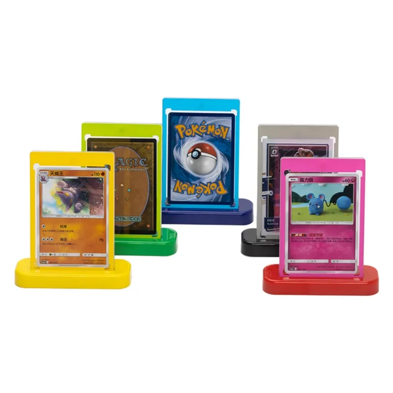 35PT color border one touch magnetic card holder, UV archival rigid acrylic slab with colorful frame for TCG sports autograph collectible trading cards display storage