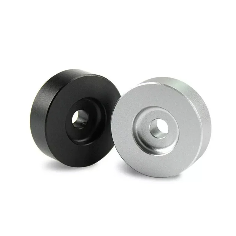 Black & Silver Aluminum Vinyl Record Weight Stabilizer Two‑Color Display