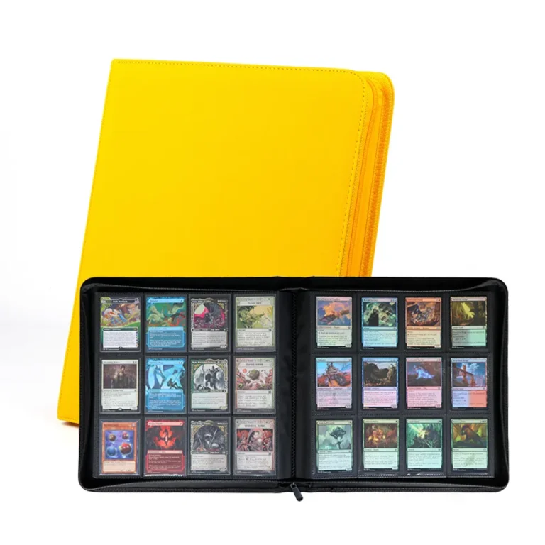 Surround zipper solid pu 12‑pocket trading card binder, full zip‑up protection for cards on‑the‑go tournament travel wholesale