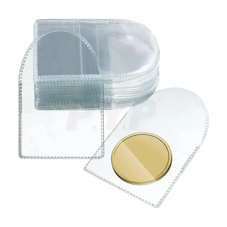 Factory wholesale flip‑open PVC coin protective pouches, clear coin holder sleeves for hobby shops and numismatic resellers bulk order