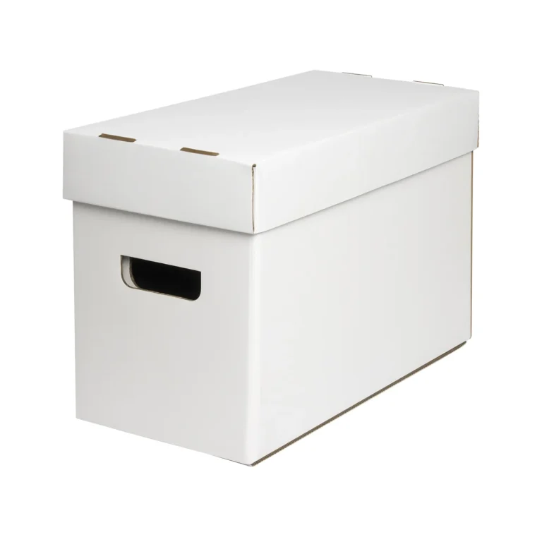 Wholesale white foldable cardboard comic book storage box with cut‑out handle for comic collection
