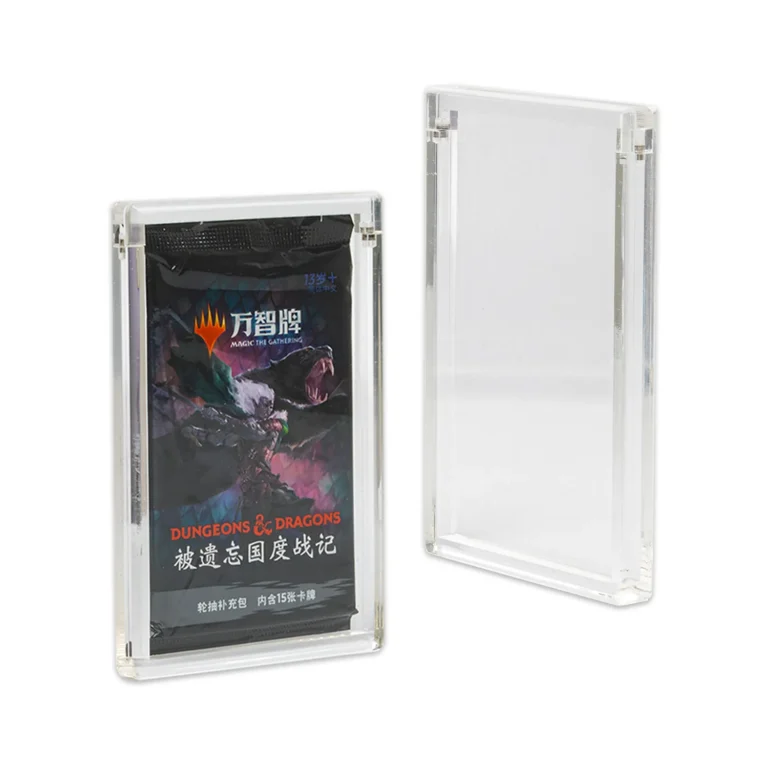 1 Slot Magnetic Acrylic Booster Pack Case Single Sealed TCG Booster Pack Storage Display Holder