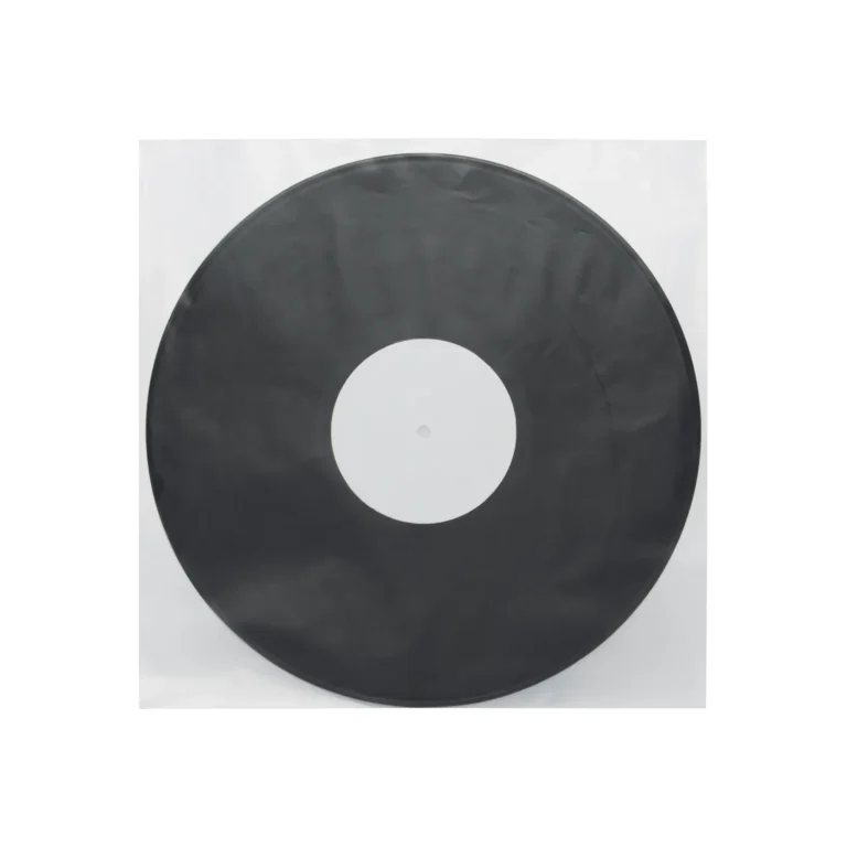 12 inch 33RPM vinyl LP stored inside square‑corner HDPE anti‑static inner sleeve, factory wholesale vinyl protector