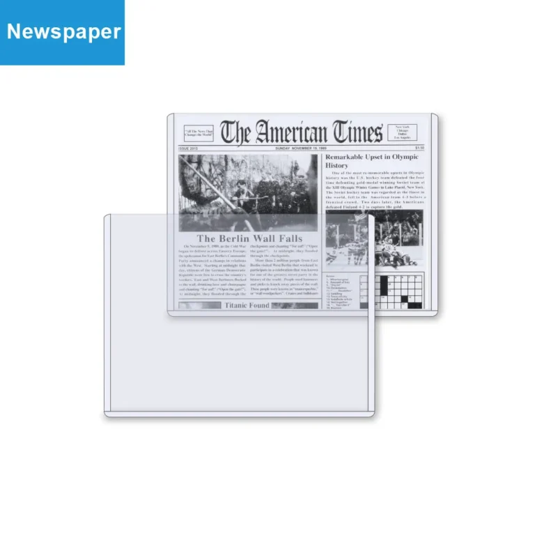 Wholesale clear rigid newspaper toploader, hard plastic protective holder for vintage historical newspaper collectible preservation