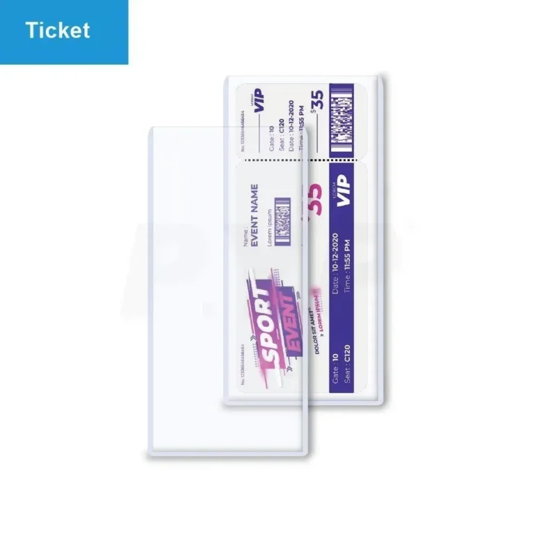 Factory wholesale hard plastic ticket display holder, ultra‑clear rigid sleeve for vintage sports and concert event ticket preservation