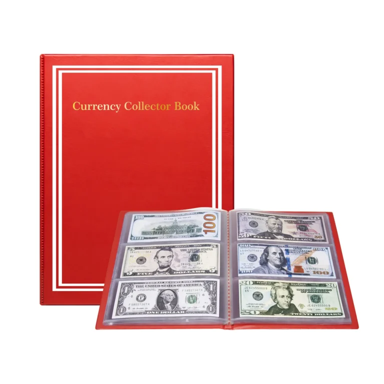 Factory wholesale hardcover currency collector book, PU banknote collection album for coin shops, hobby stores and numismatic accessory bulk orders
