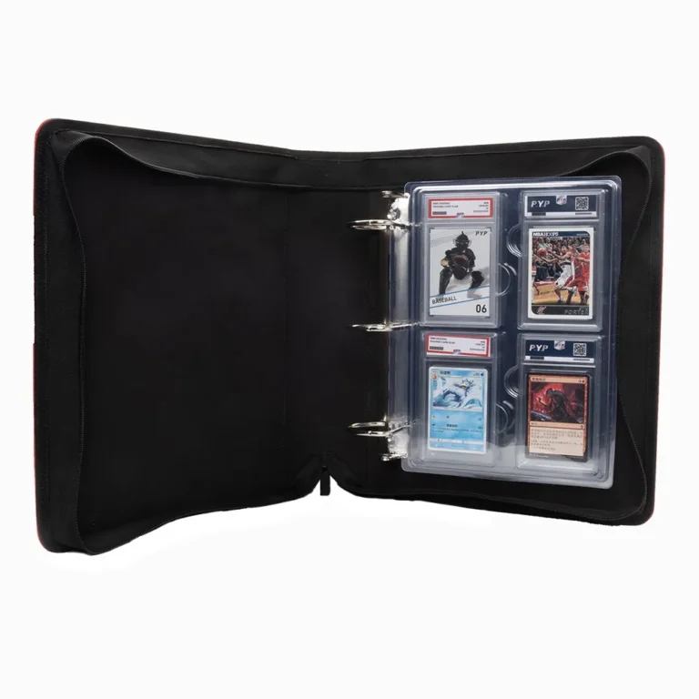 Heavy duty graded card slab 3 ring binder, durable premium storage binder for standard PSA graded card slabs, TCG and sports graded collectible card organization