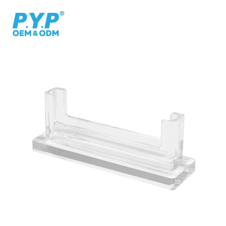 Crystal thick clear acrylic graded card slab display stand, transparent smooth polished holder for standard PSA grading slabs, full visible minimalist display rack, factory OEM ODM bulk wholesale for trading card retail and exhibition