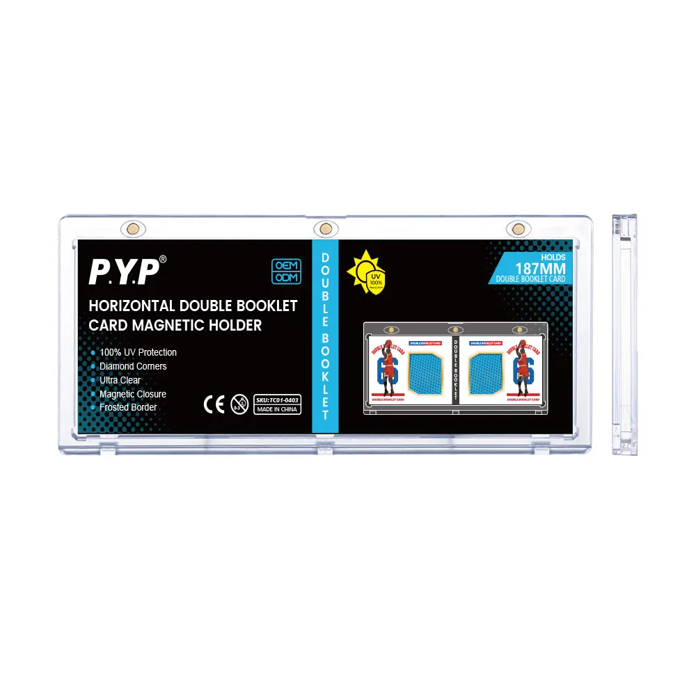 187mm Horizontal Double Booklet UV Magnetic Trading Card Holder Manufacturer