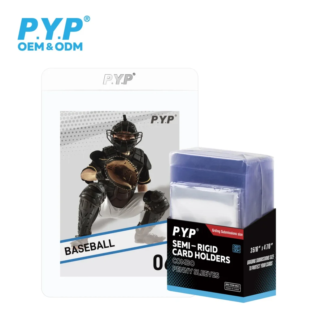 3x4 inch clear acid-free semi-rigid card holder, UV anti-fade stiff plastic trading card protector sleeve for standard sports TCG collectible cards storage and shipping