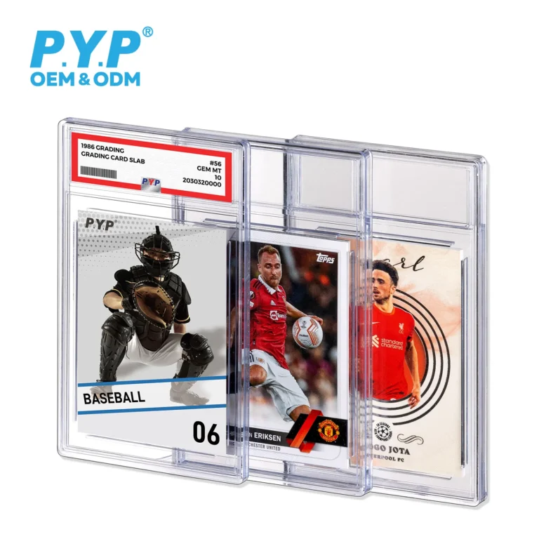 Clear acid-free graded card slab, UV anti-yellowing rigid protective slab, standard PSA compatible holder for TCG, sports and autograph collectible trading cards storage and display