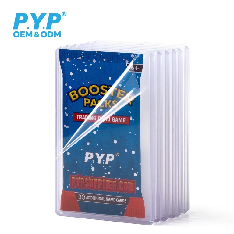 Factory OEM ODM booster pack toploader, custom‑available hard PVC protector for tcg booster pack wholesale distributors