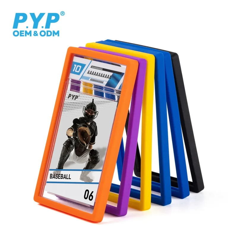 Soft rubber graded card slab bumpers, shockproof anti-slip corner protectors, durable edge guard covers for PSA graded slabs, sports and TCG collectible card slab storage and protection