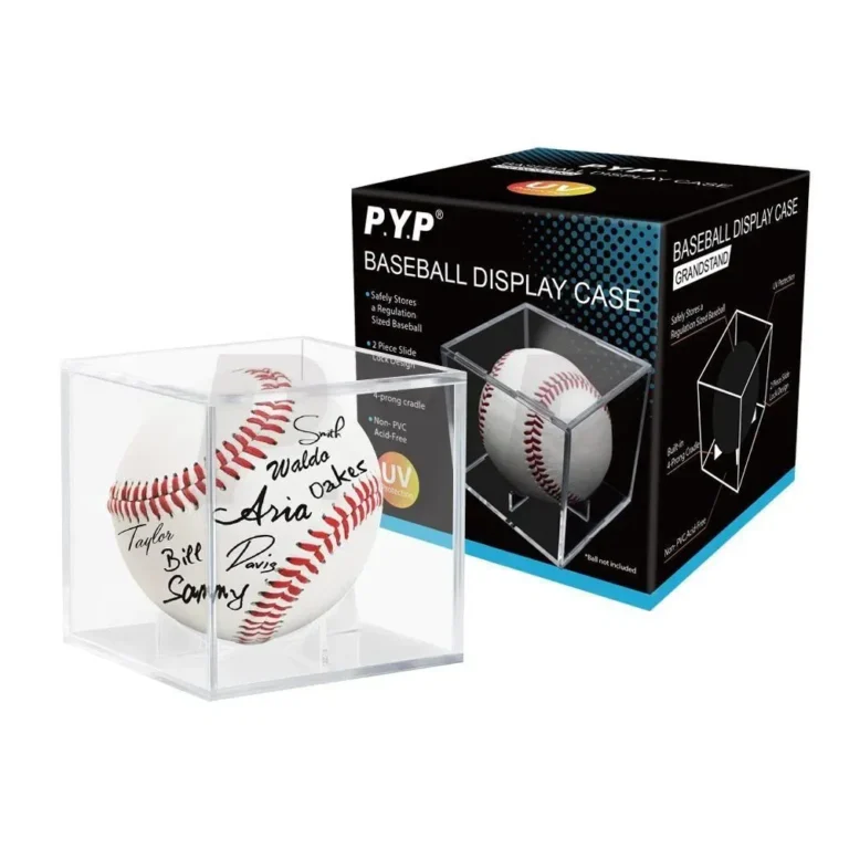 Wholesale UV protected clear plastic baseball display cube with inner stand for signed baseball sports memorabilia