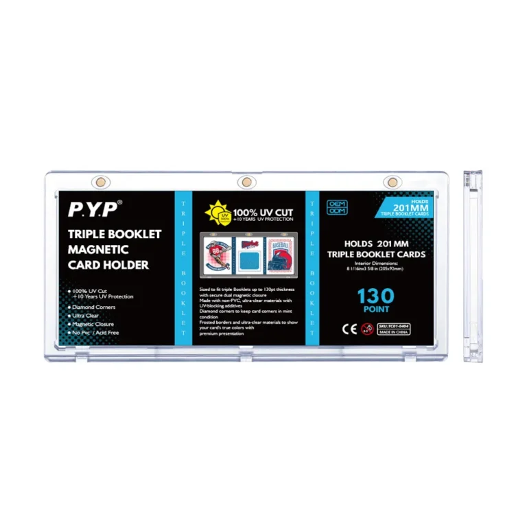 201mm-triple-booklet-uv-magnetic-trading-card-holder-manufacturer Wholesale 201mm Triple Booklet UV One Touch Magnetic Trading Card Holder Manufacturer