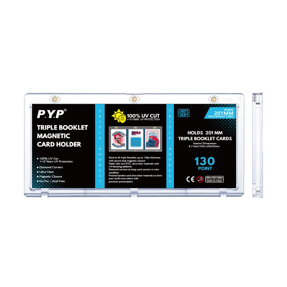 Wholesale 201mm Triple Booklet UV One Touch Magnetic Trading Card Holder Manufacturer