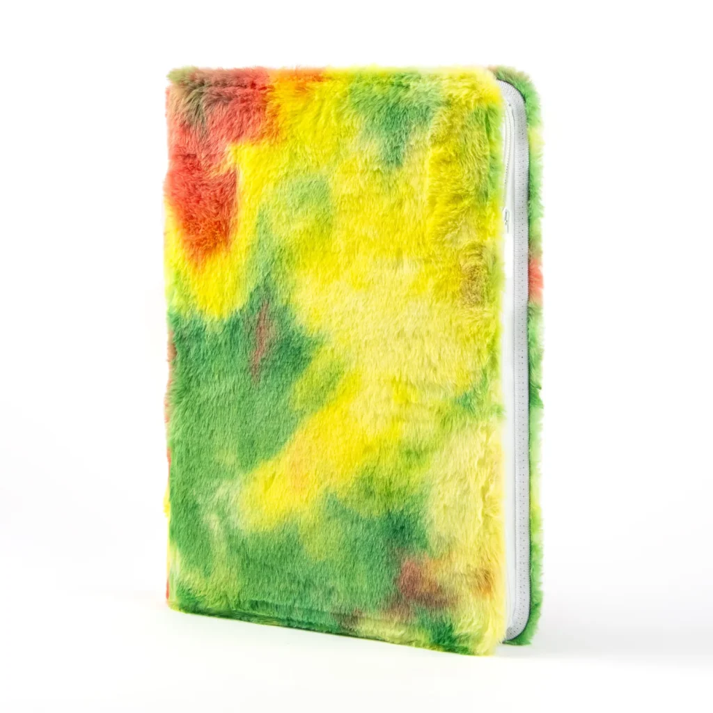 Factory supply tie dye plush card binder, colorful fluffy cover card holder book